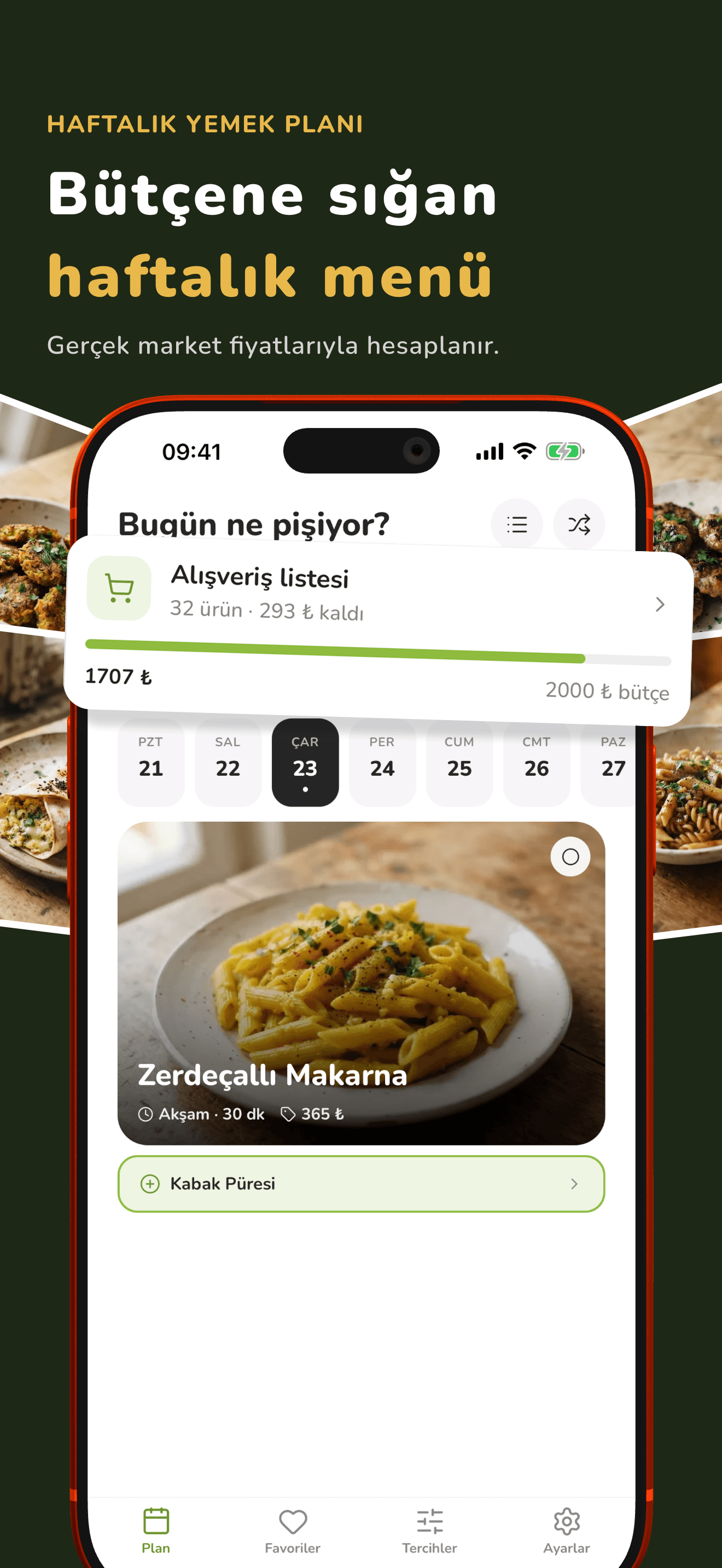 Azık: Haftalık Yemek Planı screenshot